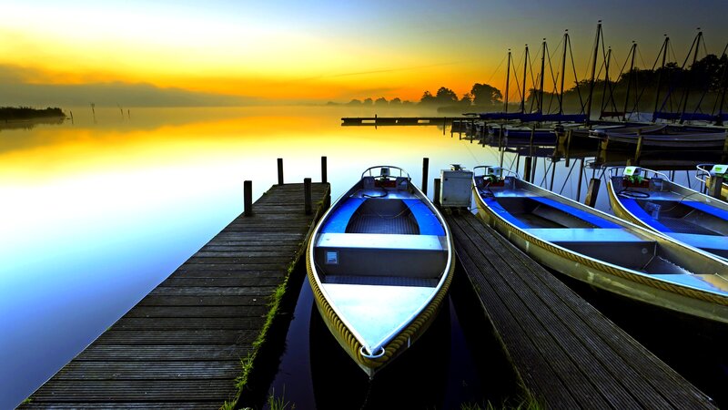 Boats at a Dock — Yellow