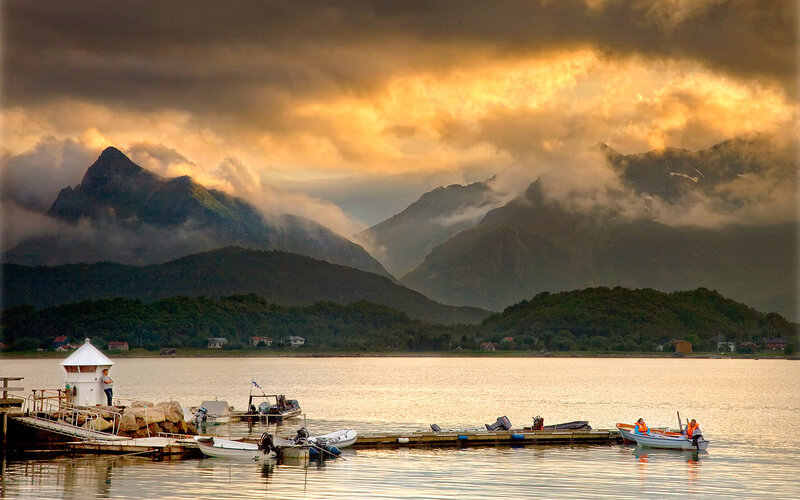 Boats at a Fjord Dock