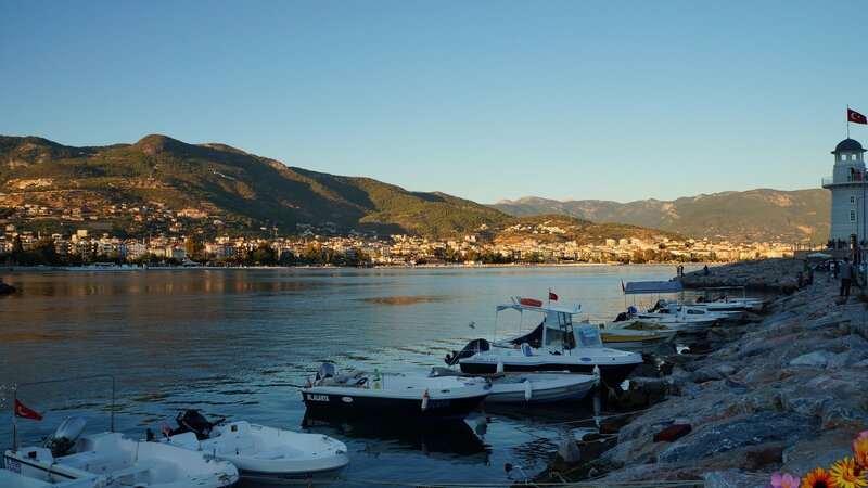 Boats at a Harbor — Blue, Serene