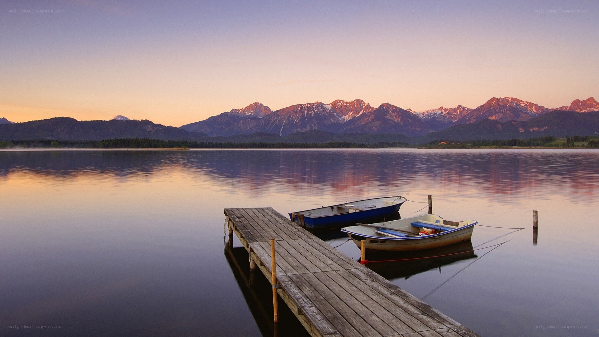 Boats at a lake dock