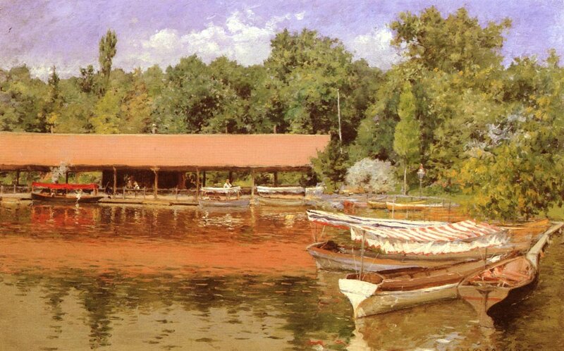 Boats at a lakeside dock