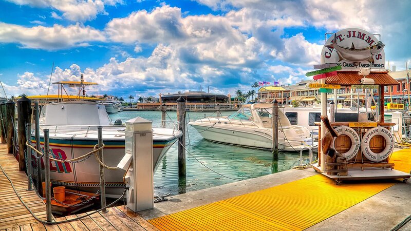 Boats at a Marina — Blue, Bright