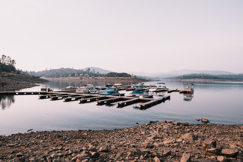 Boats at a Marina — Blue, Calm
