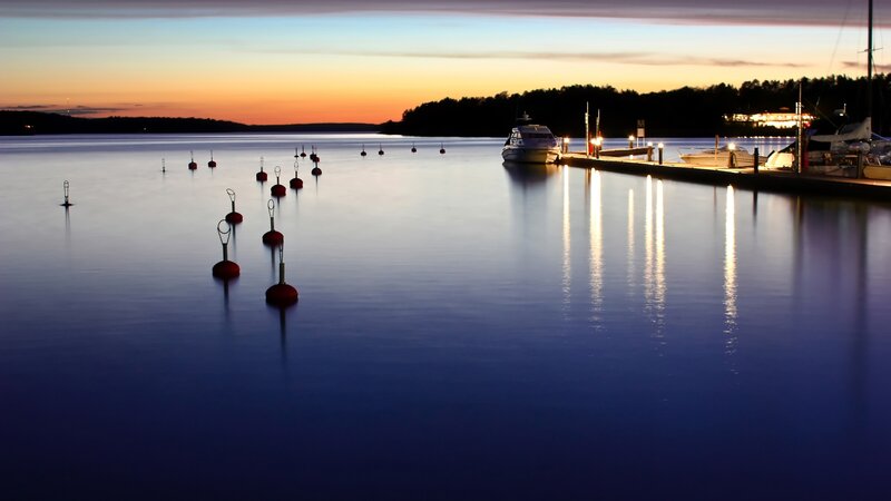 Boats at a Marina — Blue, Serene