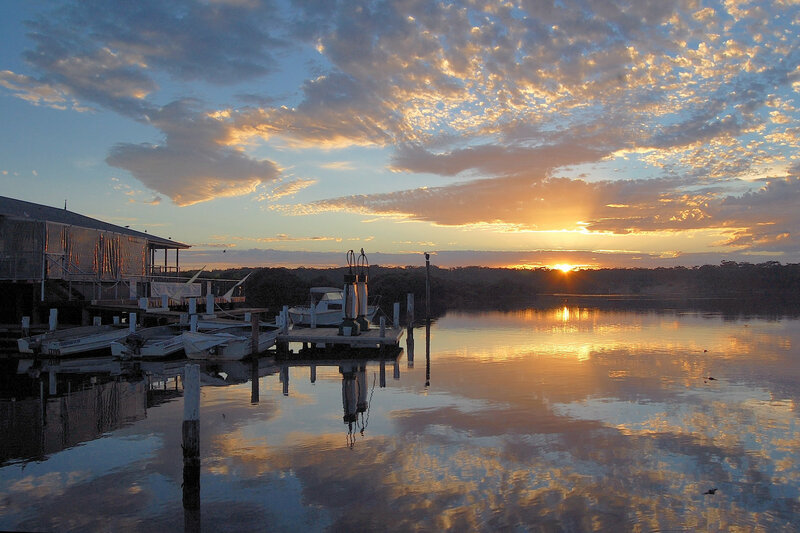 Boats at a Marina — Blue