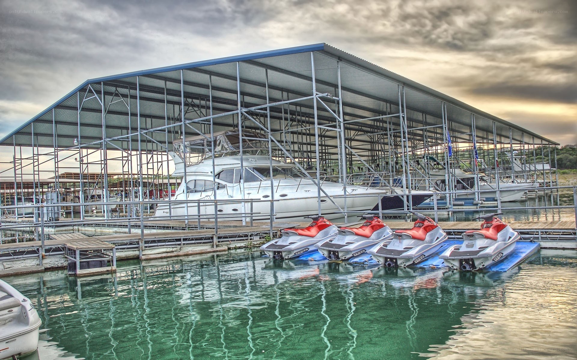 Boats at a marina dock