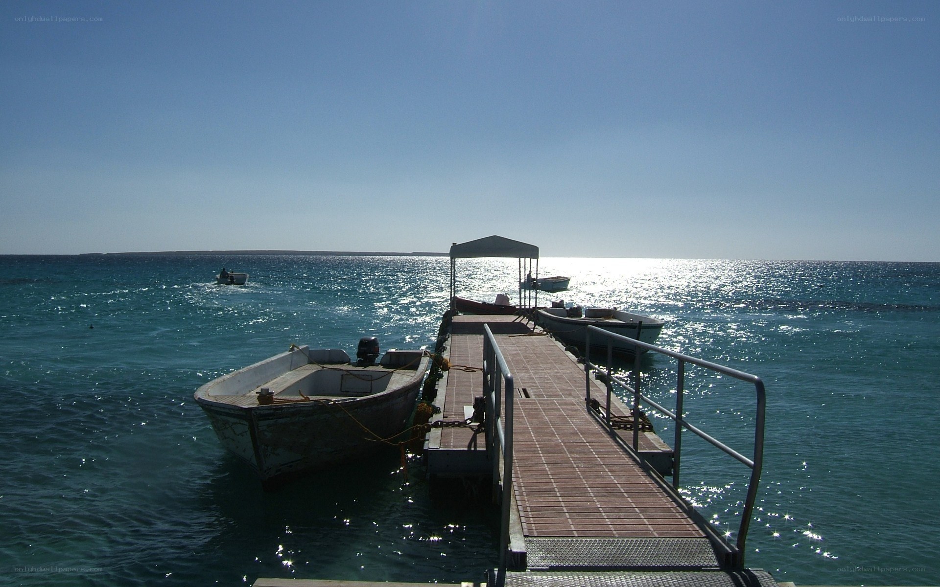 Boats at a seaside dock