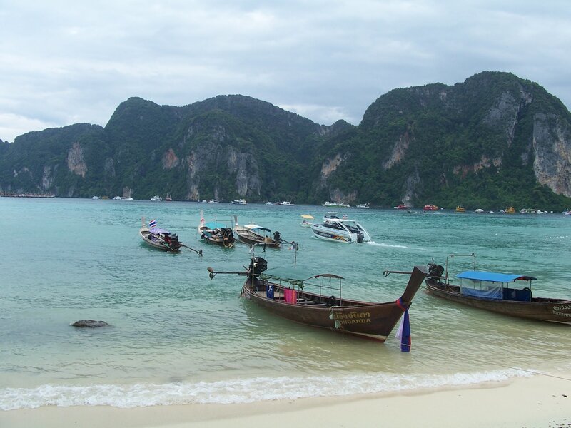 Boats at a tropical beach