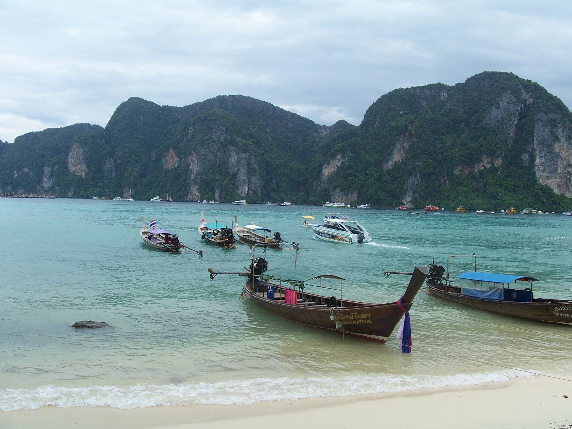 Boats at a tropical beach