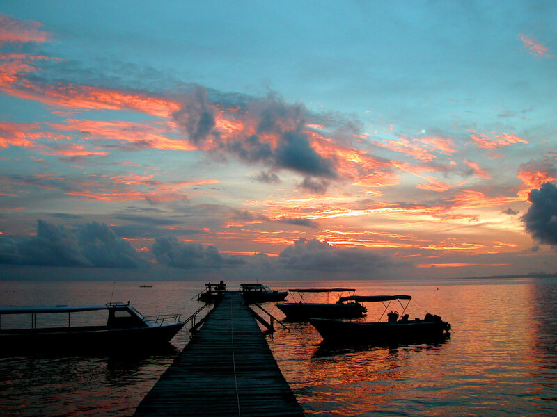 Boats at Sunset — Orange