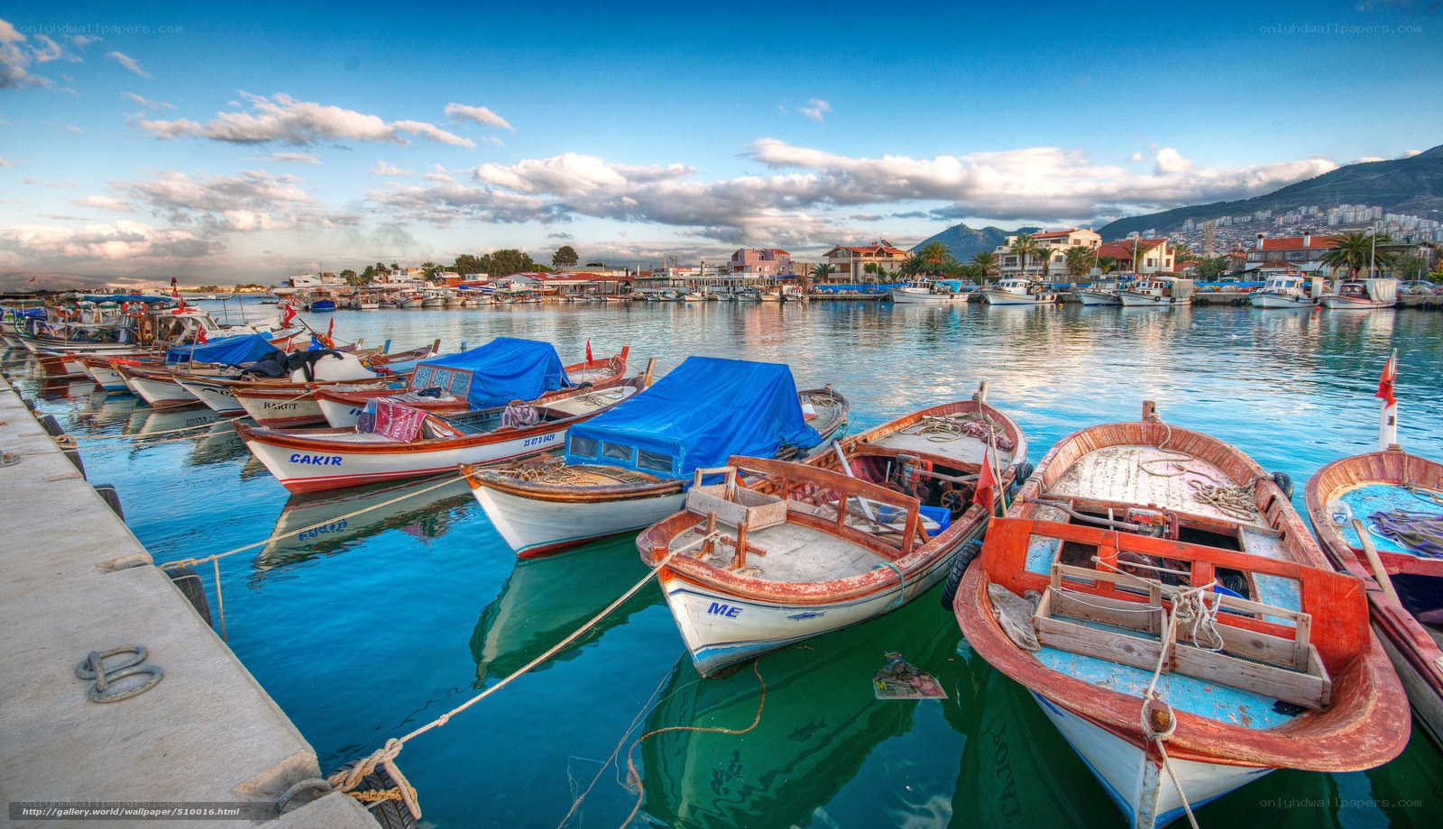 Boats docked in a harbor