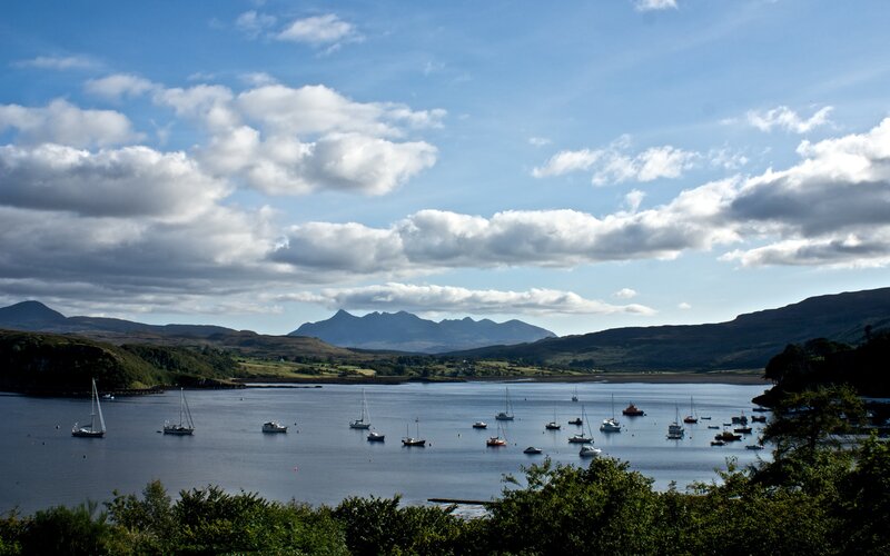 Boats in a Bay — Blue
