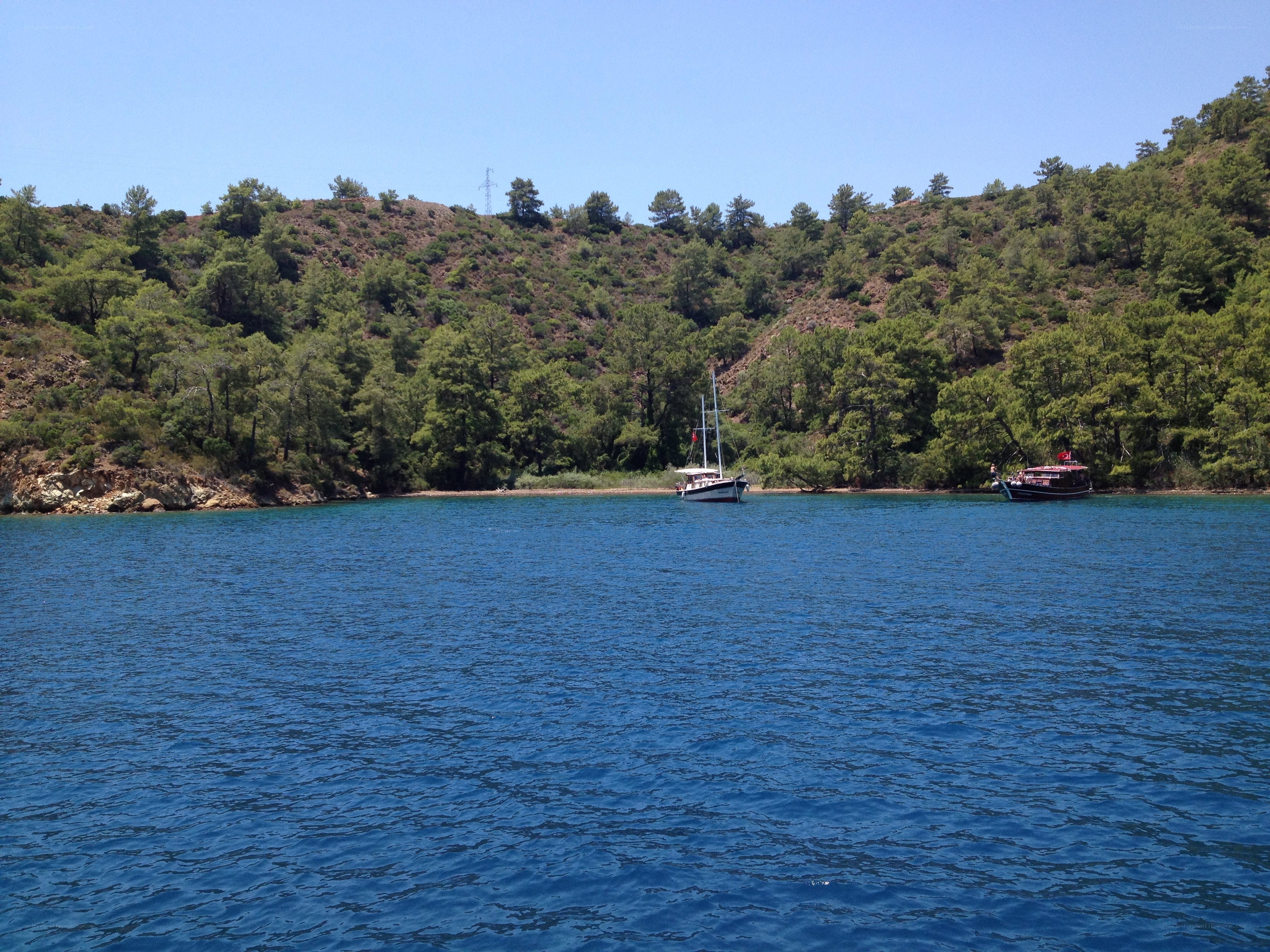 Boats in a blue bay