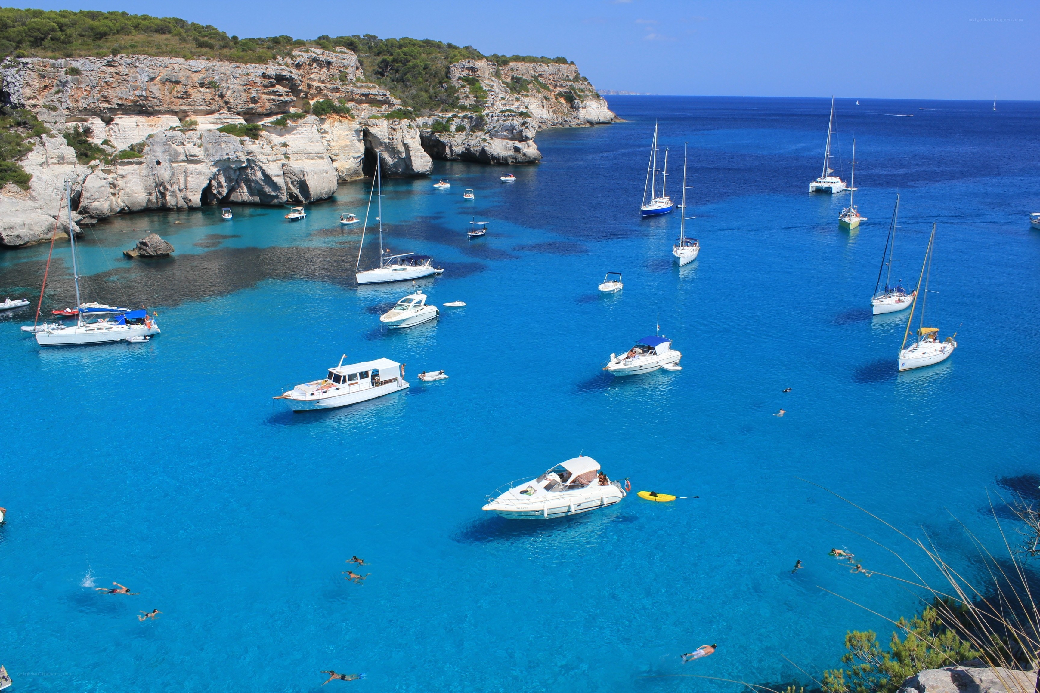 Boats in a blue bay
