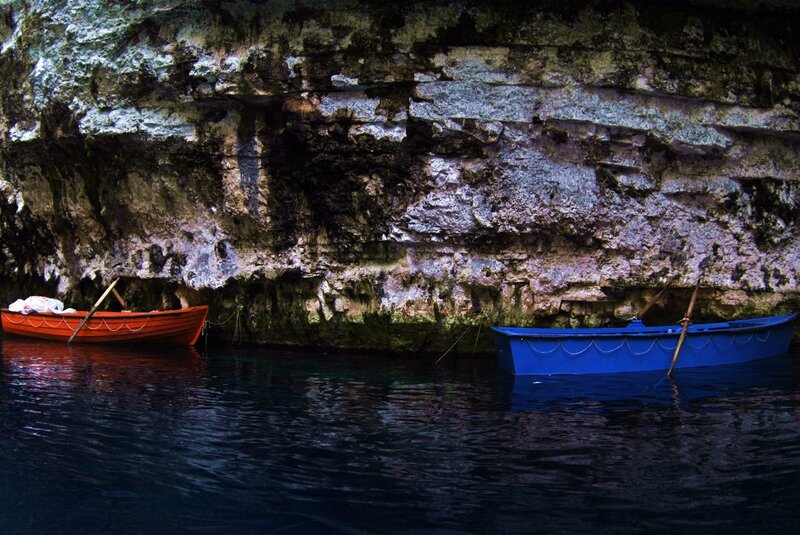 Boats in a cave