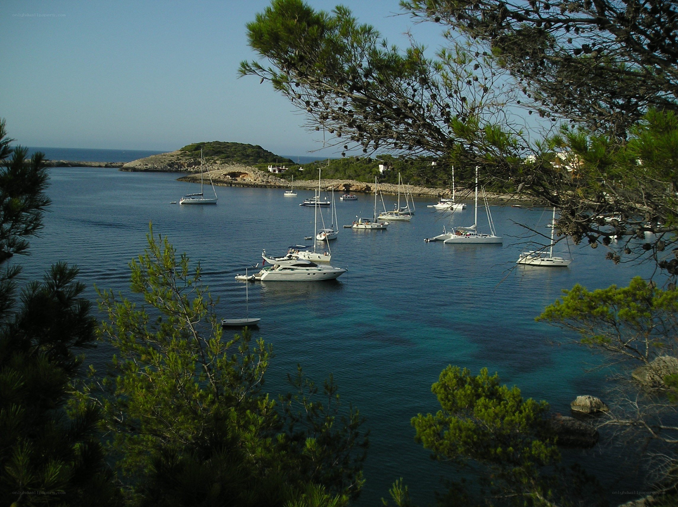 Boats in a coastal bay