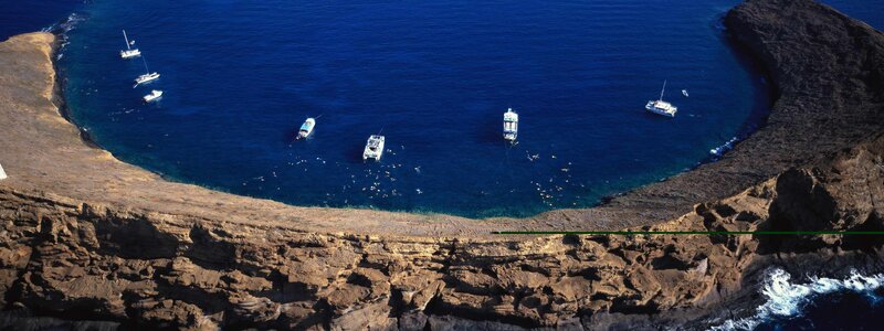 Boats in a coastal cove