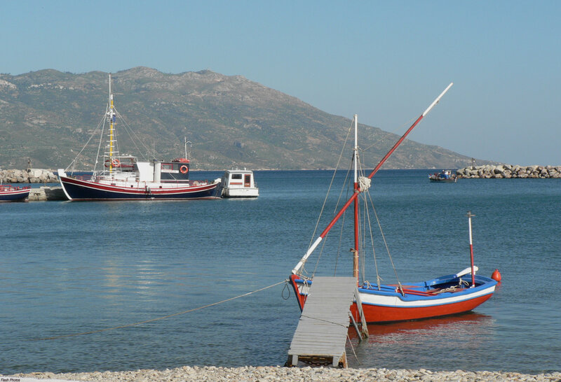 Boats in a coastal harbor
