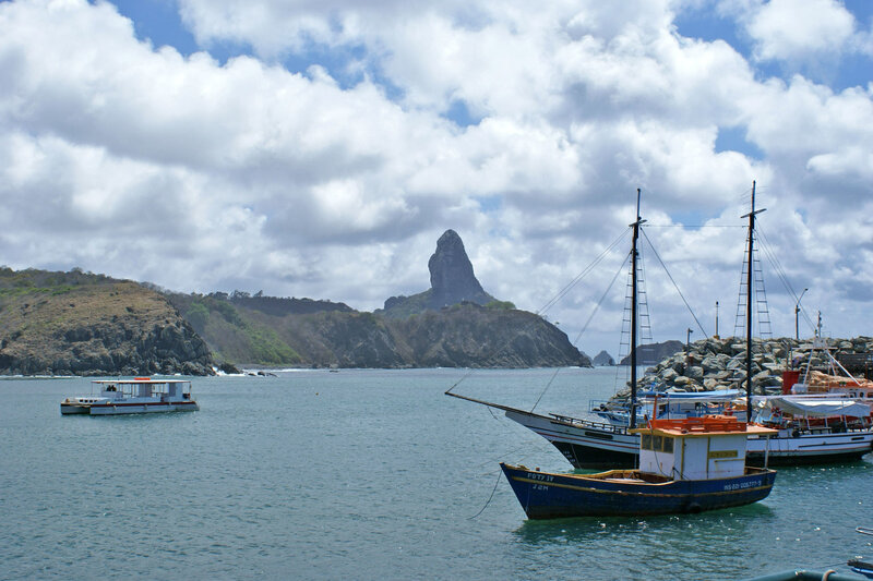 Boats in a coastal harbor