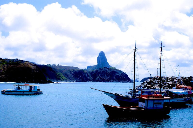 Boats in a coastal harbor