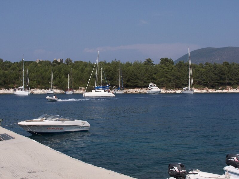 Boats in a coastal harbor