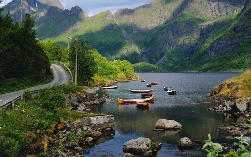 Boats in a Fjord