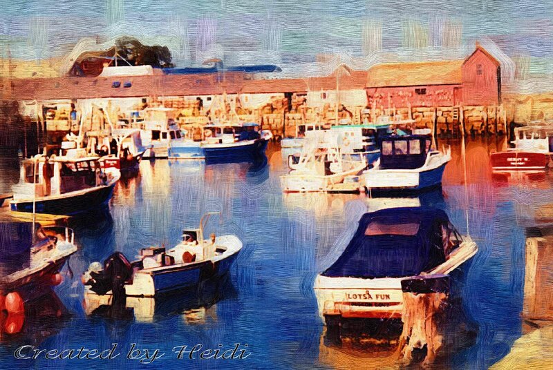 Boats in a Harbor — Blue, Calm, Afternoon