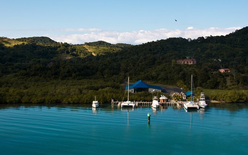 Boats in a Harbor — Blue, Serene, Morning