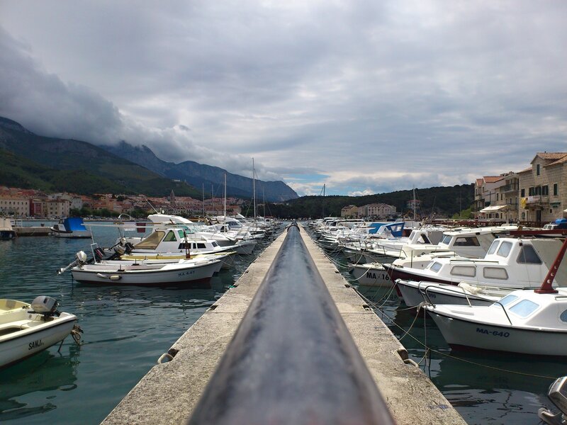 Boats in a Harbor — Gray, Overcast, Afternoon