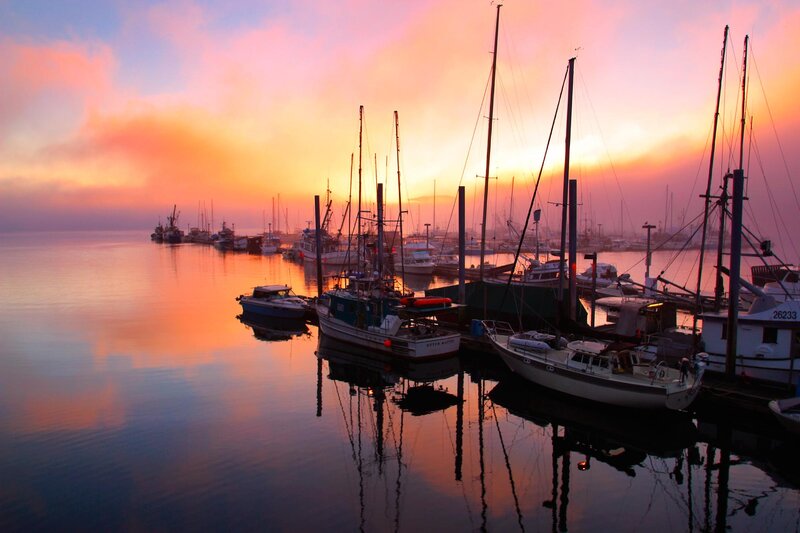 Boats in a Harbor — Orange