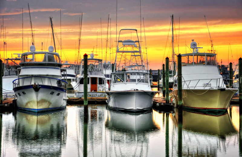Boats in a Marina — Orange