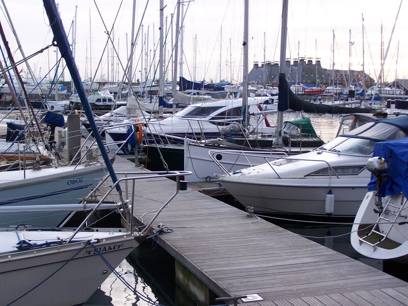 Boats in a Marina — White, Calm
