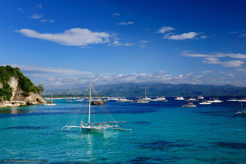 Boats in a tropical bay