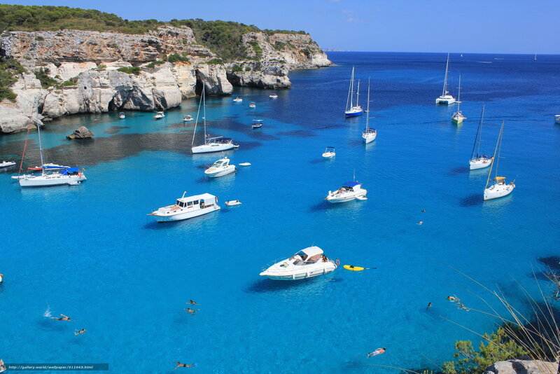 Boats in Blue Water — Serene, Afternoon, Photograph