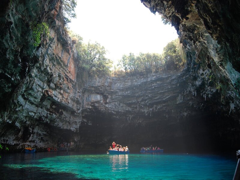 Boats in Cave Lake