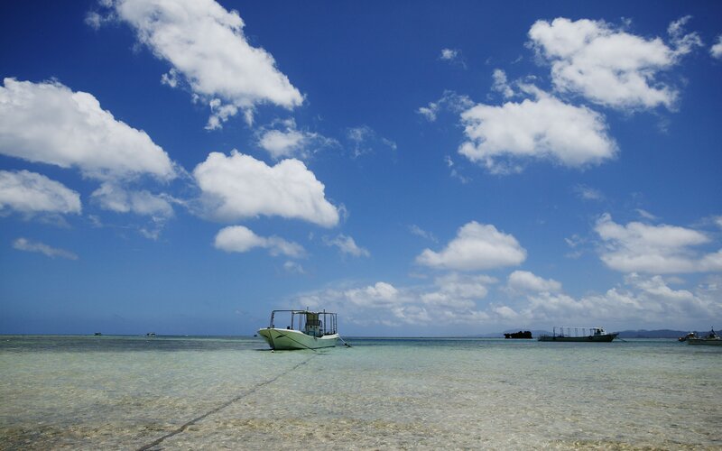 Boats in clear tropical water