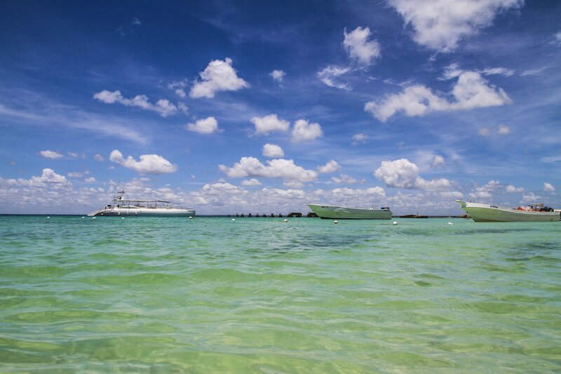 Boats in clear turquoise water
