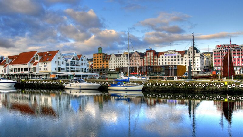 Boats in Harbor — Blue, Serene, Afternoon