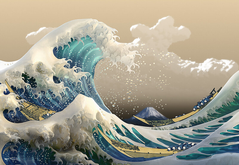 Boats in Ocean Wave