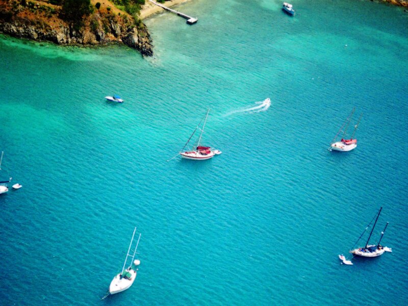 Boats in turquoise bay