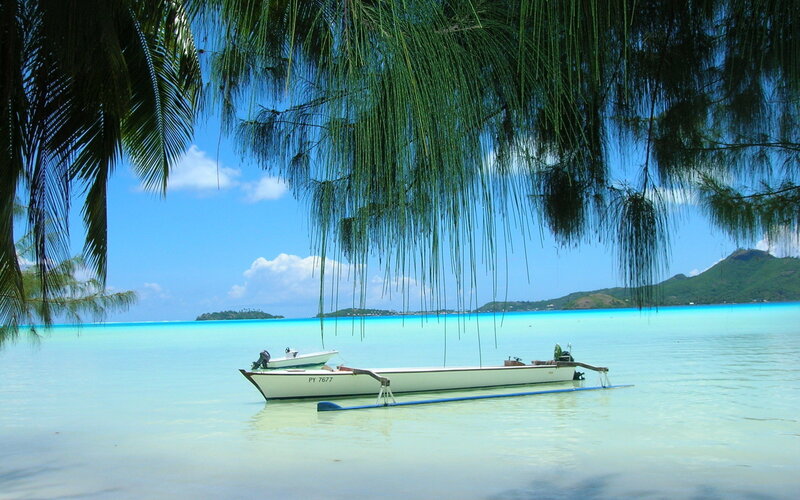 Boats in Turquoise Water — Blue, Serene