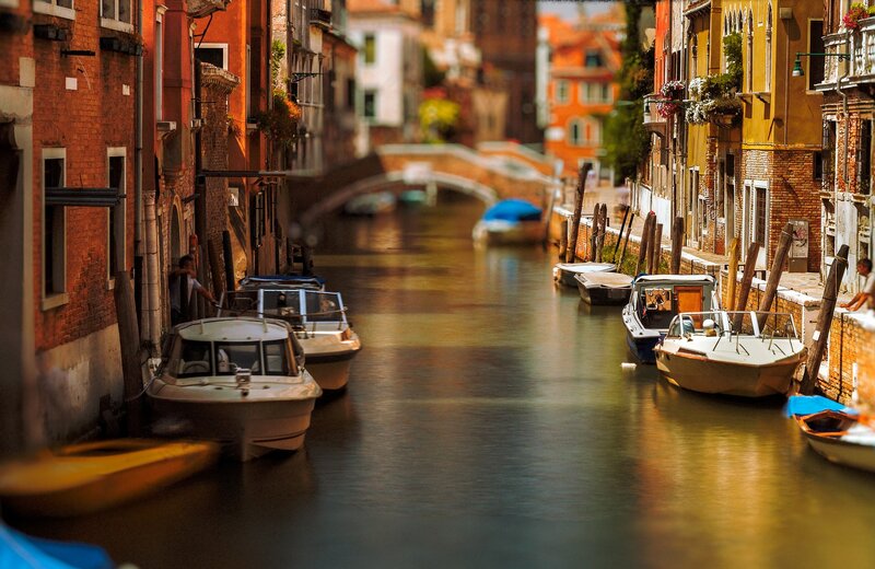 Boats in Venetian Canal