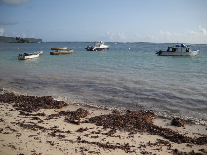 Boats on a Beach — Blue, Calm
