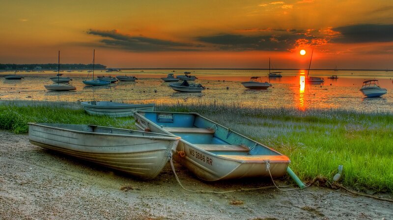 Boats on a Beach — Orange