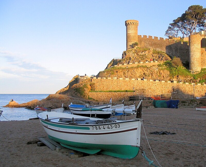 Boats on a Beach — White