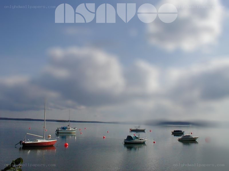 Boats on a calm lake