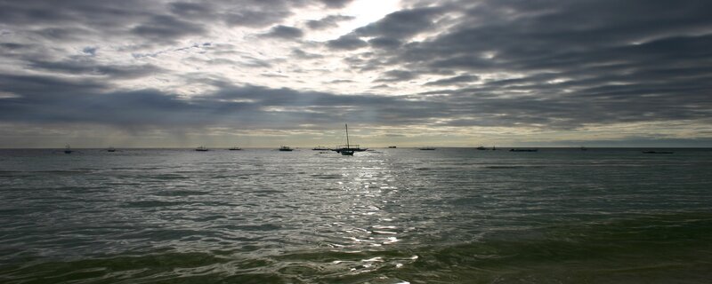 Boats on a cloudy sea