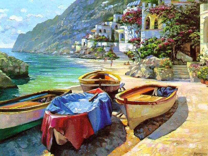 Boats on a Coastal Shore