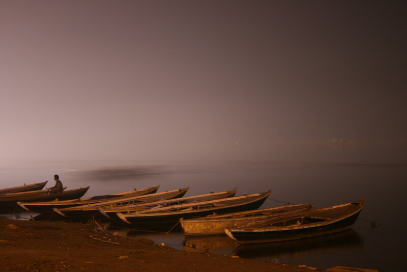 Boats on a Foggy Shore