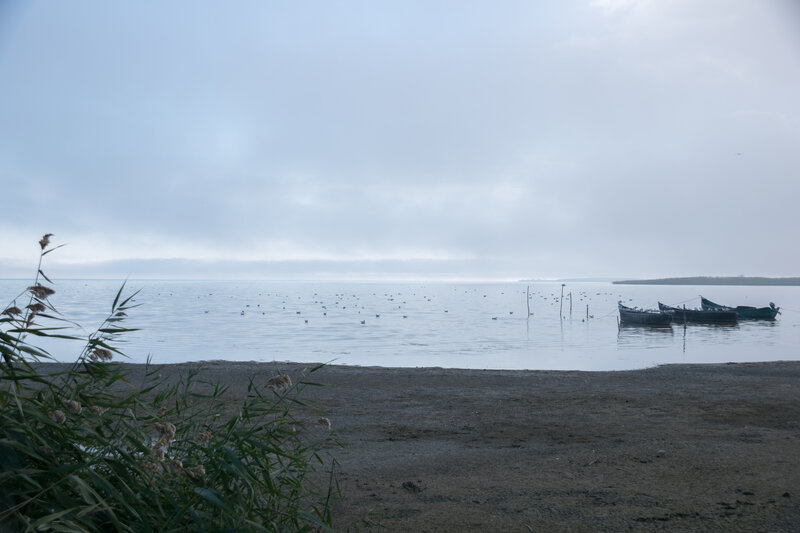 Boats on a Lake — Blue, Calm